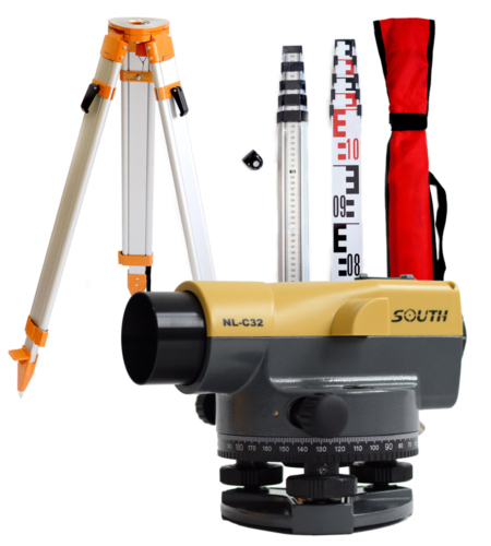 Niwelator optyczny South NL-C32 wraz ze statywem i łatą 5m Geoline