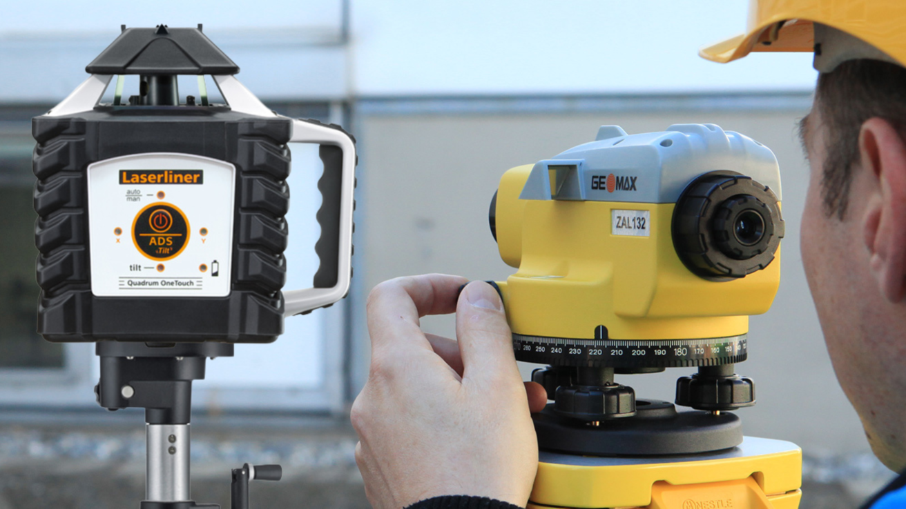 porównenie przydatności niwelatora optycznego i lasera obrotowego